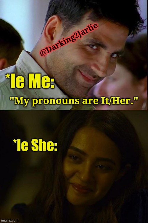 तू समझा श्याम? 🤣😂

#MEMES #memesdaily #meme #memes2022 #dankmemes #dankmeme #India #TwitterMemes #twittermers #Pronouns #women