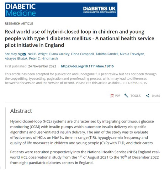 Our paper 'Real world use of hybrid-closed loop in children and young people with type 1 diabetes mellitus-A national health service pilot initiative in England' is now online via
onlinelibrary.wiley.com/doi/10.1111/dm…
 #closedloop #t1d #cyp #t1 #diabetestechnology
