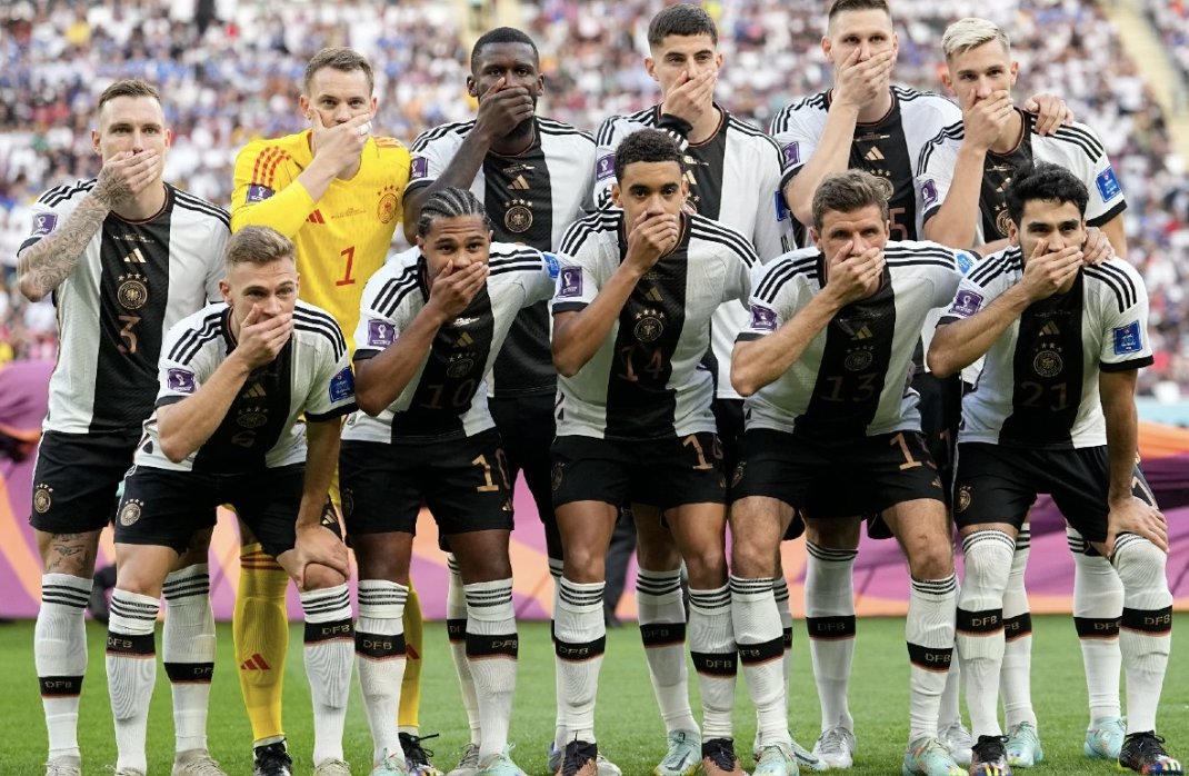 MartinDaubney's tweet photo. Two pointless virtue signals, two terrible performances

Anybody else starting to think identity politics has completely poisoned football? It's time to kick it out! #ENGUSA #GERJPN https://t.co/NuLQlaTHh3