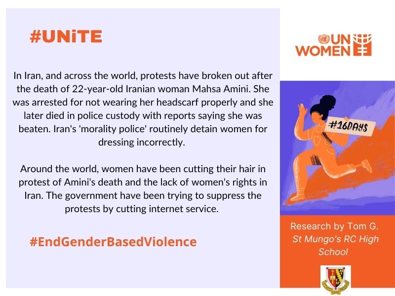 Day 2 of #16DaysOfActivism. Let's share Mahsa Amini's story and #UNiTE to #EndGenderBasedViolence. We stand in solidarity with her and all other women affected by this issue. Amplify their voices by reading more below:
latimes.com/california/sto…
<a href="/UN_Women/">UN Women</a>