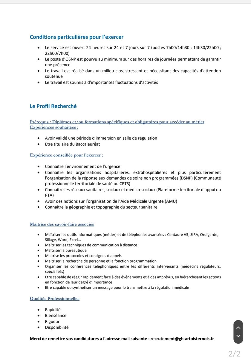 AFARM_SAMU's tweet photo. [ Offre d'Emploi - Recrutement ] #OSNP S@S @AFARM_SAMU 

Le S@S du Centre Hospitalier d'#Arras recherche Opérateur de Soins Non Programmés.
En collaboration avec les #ARM et Médecins Régulateurs.

Informations >
Candidature : recrutement@gh-artoisternois.fr

#SAMU62 
@Sante_Gouv https://t.co/hgiRLQNasM