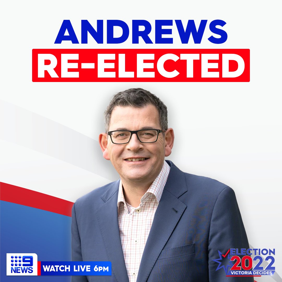 #BREAKING: 9News projects that Labor will win the state election, with Daniel Andrews set for a third term as Victoria's Premier.

READ MORE: nine.social/2A7

#VicVotes | WATCH LIVE on <a href="/Channel9/">Channel9</a> and <a href="/9Now/">9Now</a>
