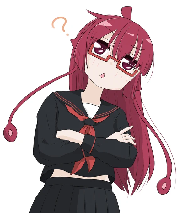 (廿△廿)<何で今更セーラー服の練習をしてるじゃん?ほんと複雑な構造してると思うセーラー服#ケムリクサ 