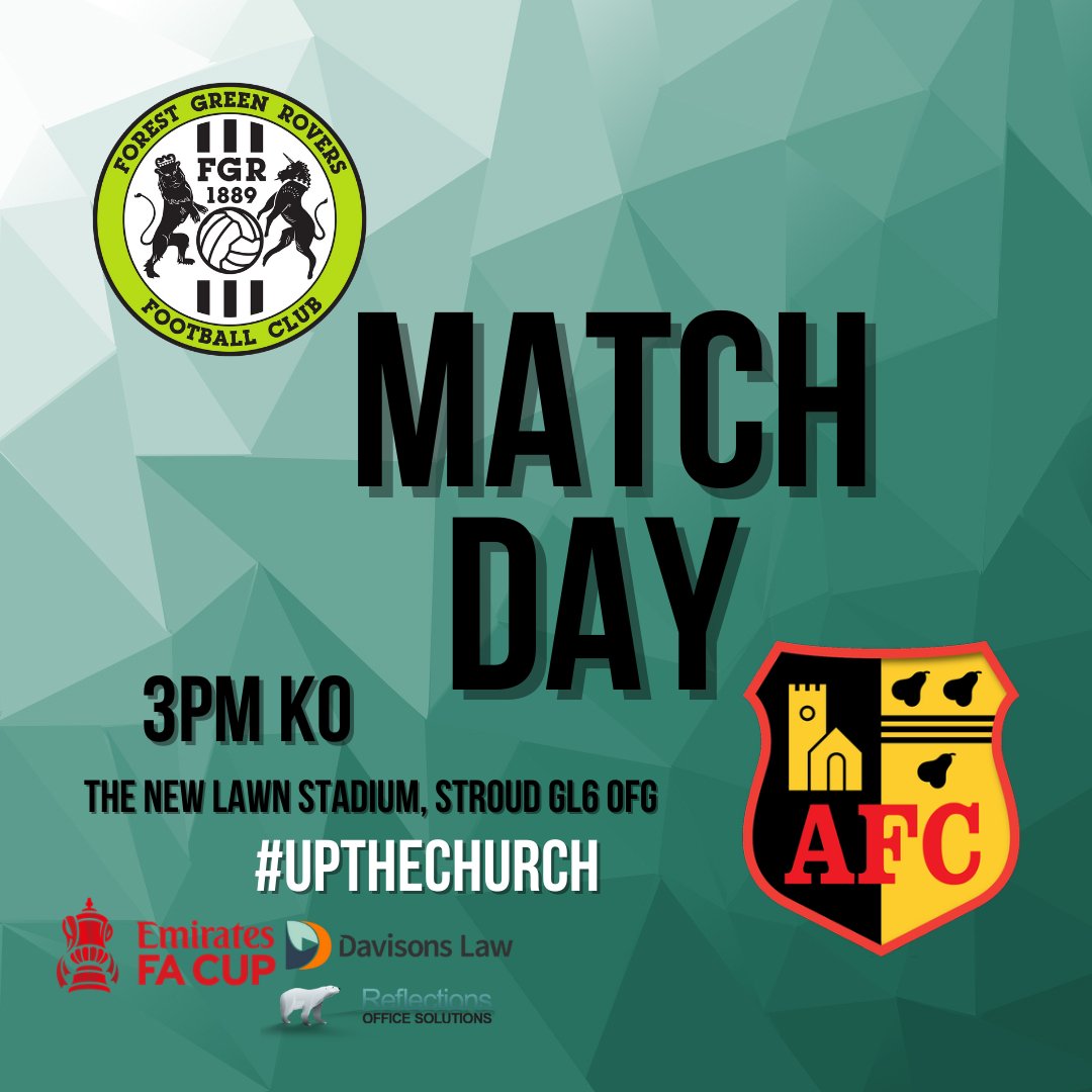 🚨 IT IS HERE 🚨

We are off to Forest Green Rovers 🌳 to face them in the second round of the FA Cup🏆

And we can not wait 🥳 

Remember if you aren’t able to come to the game you can catch us on BBC 1 📺

Let’s go boys 🤝

#EmiratesFACup #AlvechurchFC #UpTheChurch⛪️