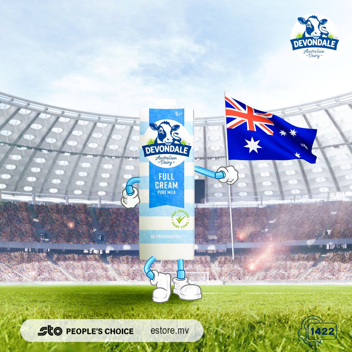 #Devondale rooting for its origin 🇦🇺🎉 

Did you know? Devondale is #Australia’s no.1 UHT Dairy Brand 😍🍃
#DairyGoodness #FIFAWorldCup #TeamAustralia