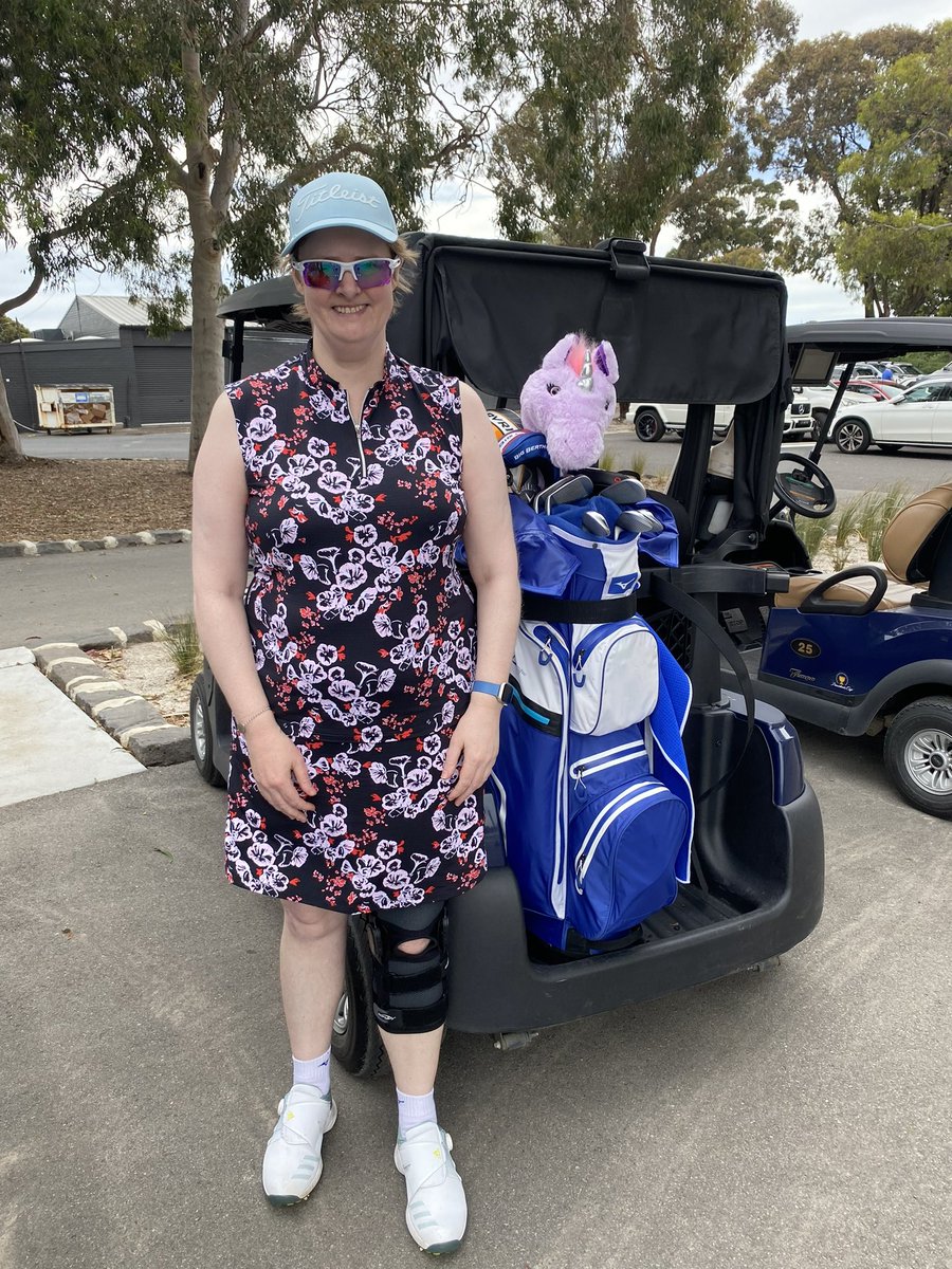 GolfsavedKirsty's tweet photo. SO glad to get back on the golf course. Managed 9 holes this afternoon @sandygolflinks despite very windy conditions. Proud moment! #sandygolflinks #allabilitiesgolf #golflife #womeningolf #return2golf #windygolf #golfinjuries #proud #golf4everyone #disabilitygolf #adidasgolf https://t.co/KVbRqLXcen