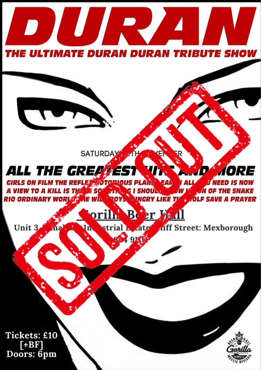 Tonights show at the Gorilla Beer Hall is sold out, thanks to everyone who bought there tickets in advance. See you later!