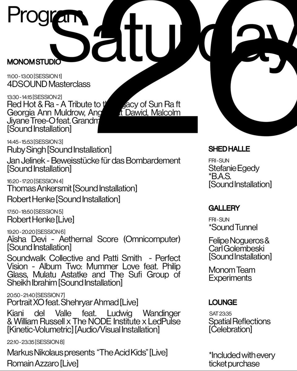 Thanks so much to everyone that came to our opening day yesterday. We’d a full house and some pretty epic performances. Check out today’s programme and join us! monomsound.com/program-1