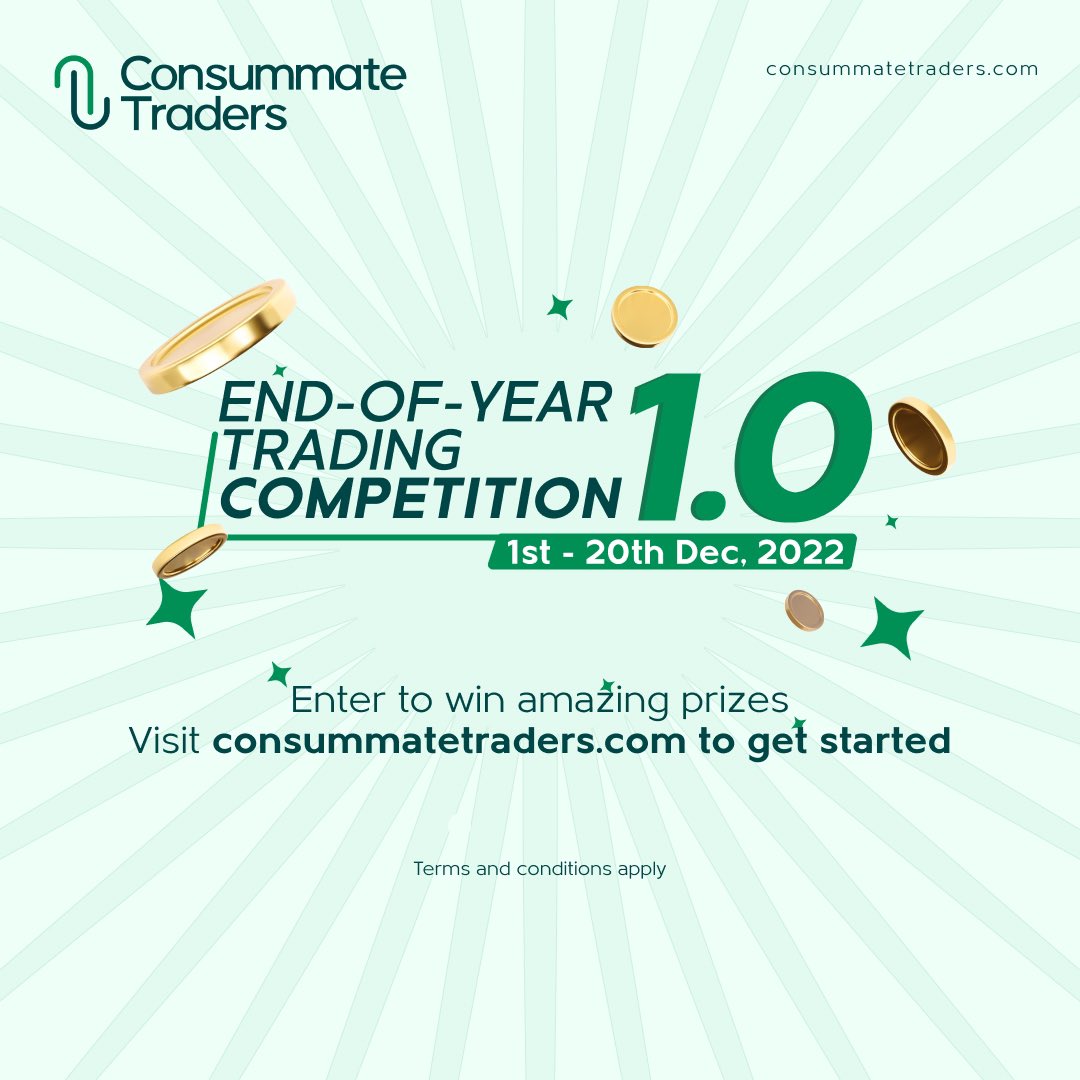It's back-to-back offers on Consummate Traders. Get ready for the End-of-Year Trading Competition 1.0 starting on 1st Dec to 20th Dec. A lot of exciting prizes to be won.

Sign up on my.consummatetraders.com to learn more.