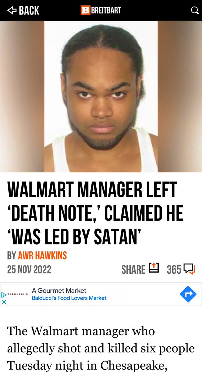 SebGorka's tweet photo. Why is the Walmart shooting story no longer a story? https://t.co/WiI03f8MpM