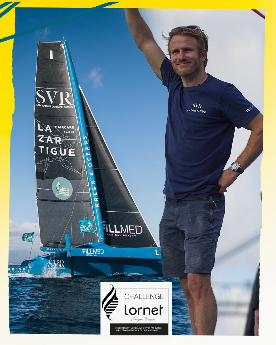 RouteDuRhum's tweet photo. [(CHALLENGE @LornetWatches ⌚️)]
Après le passage de @USEITAGAIN_SAIL hier, le plateau Ultim 32/23 est au complet !
@francoisgabart @SVRLazartigue remporte donc le Challenge Lornet, le tour le plus rapide de la Guadeloupe en seulement 4h 46 min et 56 sec ! https://t.co/RqIYhflQD9