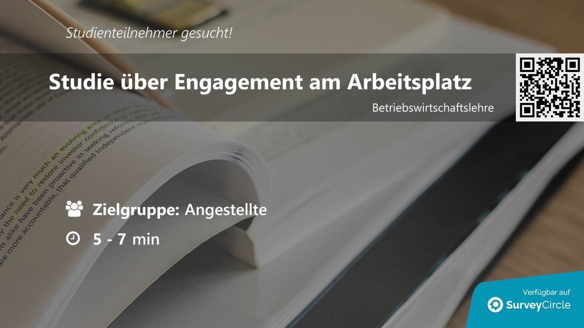 daily_research's tweet image. Teilnehmer für Online-Studie gesucht!

Thema: &quot;Studie über Engagement am Arbeitsplatz&quot; surveycircle.com/Z6N59Z/ via @SurveyCircle

#playfulness #WorkEngagement #JobAutonomy #employee #PersonalityTrait #job #umfrage #surveycircle