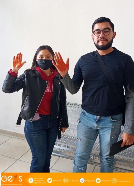 YoSoyGEOS's tweet photo. Las y los jóvenes debemos de generar conciencia en la sociedad y acabar de una vez con la violencia hacia las mujeres.
#YoSoyGEOS 🧡
#25N https://t.co/V5zYCl7715