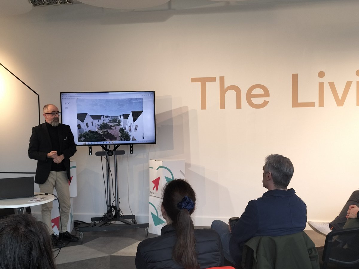 IAFarchitecture's tweet photo. Our #Reimagine Session on #housing estates now underway in The Living Room space at #HousingUnlocked at the Science Gallery Dublin, with #artist @veritykeefe & #architect Dominic Stevens, director at JFOC, introduced by @BernardineC.
#placemaking #engagement #ExtendedPractice https://t.co/trVTRZ7P70