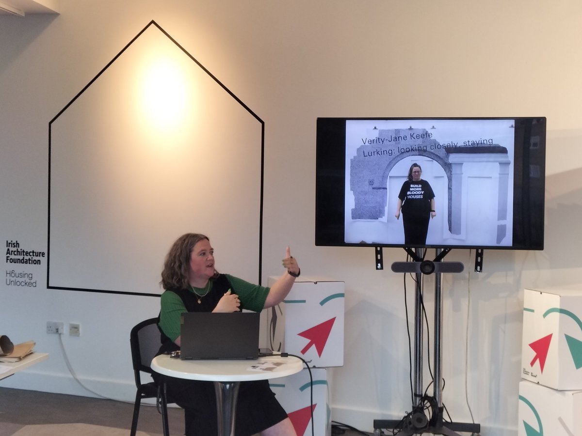IAFarchitecture's tweet photo. Our #Reimagine Session on #housing estates now underway in The Living Room space at #HousingUnlocked at the Science Gallery Dublin, with #artist @veritykeefe & #architect Dominic Stevens, director at JFOC, introduced by @BernardineC.
#placemaking #engagement #ExtendedPractice https://t.co/trVTRZ7P70