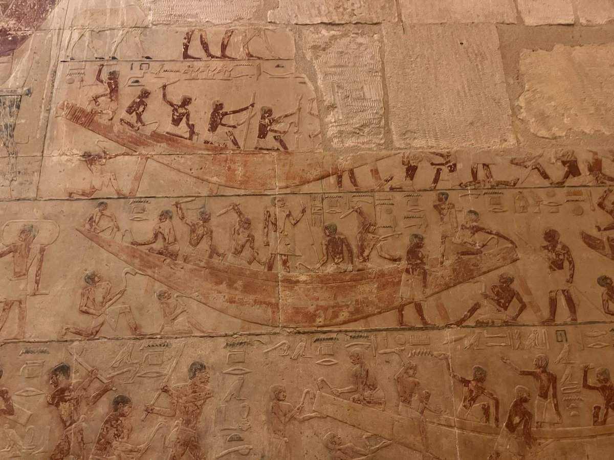 sarah_hany's tweet photo. Boat building depicted in Ty tomb in Saqqara. This site doesn’t seize to amaze ! #Saqqara #AncientEgypt #History https://t.co/zTQtRIR2ES