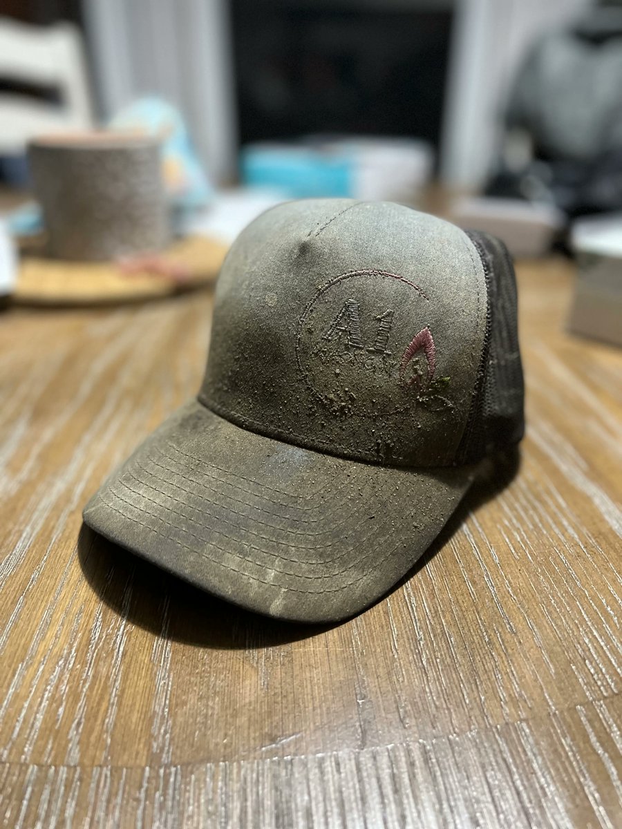 a1agronomy's tweet photo. You know a hat is a good hat when... 

If there was an award for dirtiest hat, we think Anita's husband may have just won with this one 😂. (Don't worry, we tossed the thing and upgraded him to a newer model)

#Agtwitter #dirtyhat #farmer #farmlife #swag https://t.co/rmSXrrWKiH