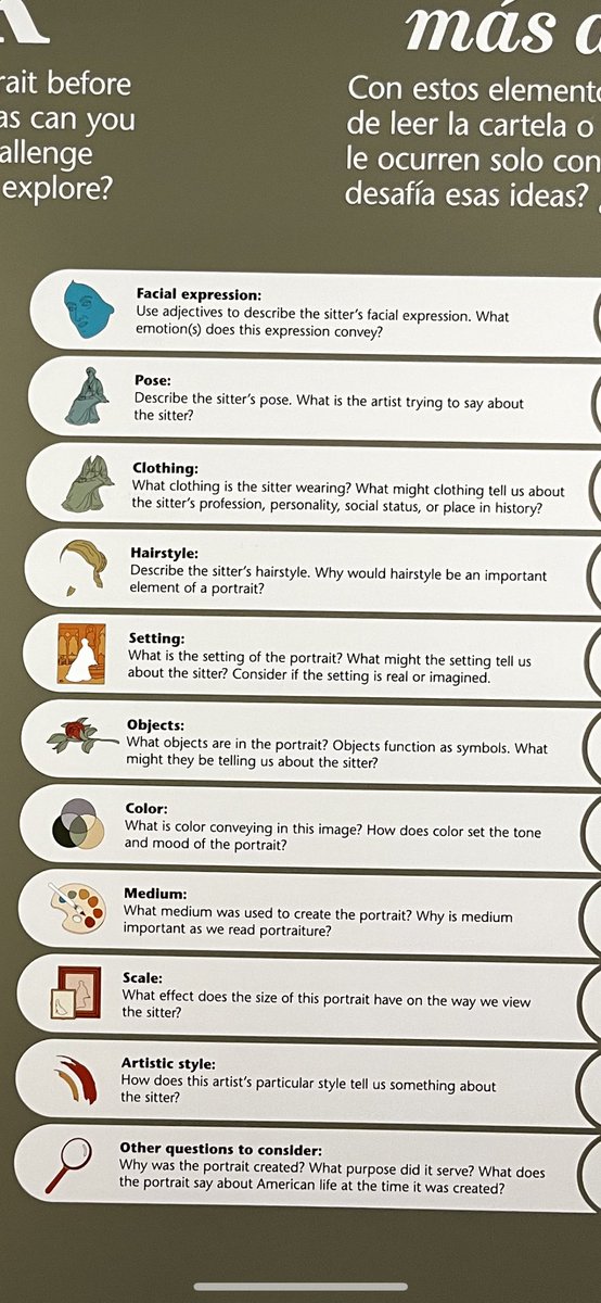 susangbarber's tweet image. Love this guide at @smithsoniannpg to help “read” portraits/paintings. This is a great tool for the classroom when using art in lessons.