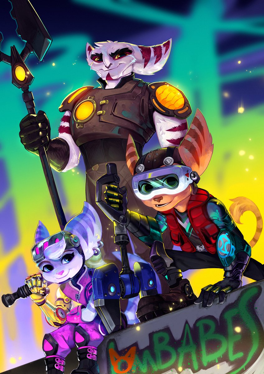 zzzombiy's tweet photo. My contribution to the #RatchetAndClank 20th Anniversary fanzine! I loved the armor choices in Rift Apart and wanted to incorporate that into my piece. https://t.co/Qm1TXNJUfE
