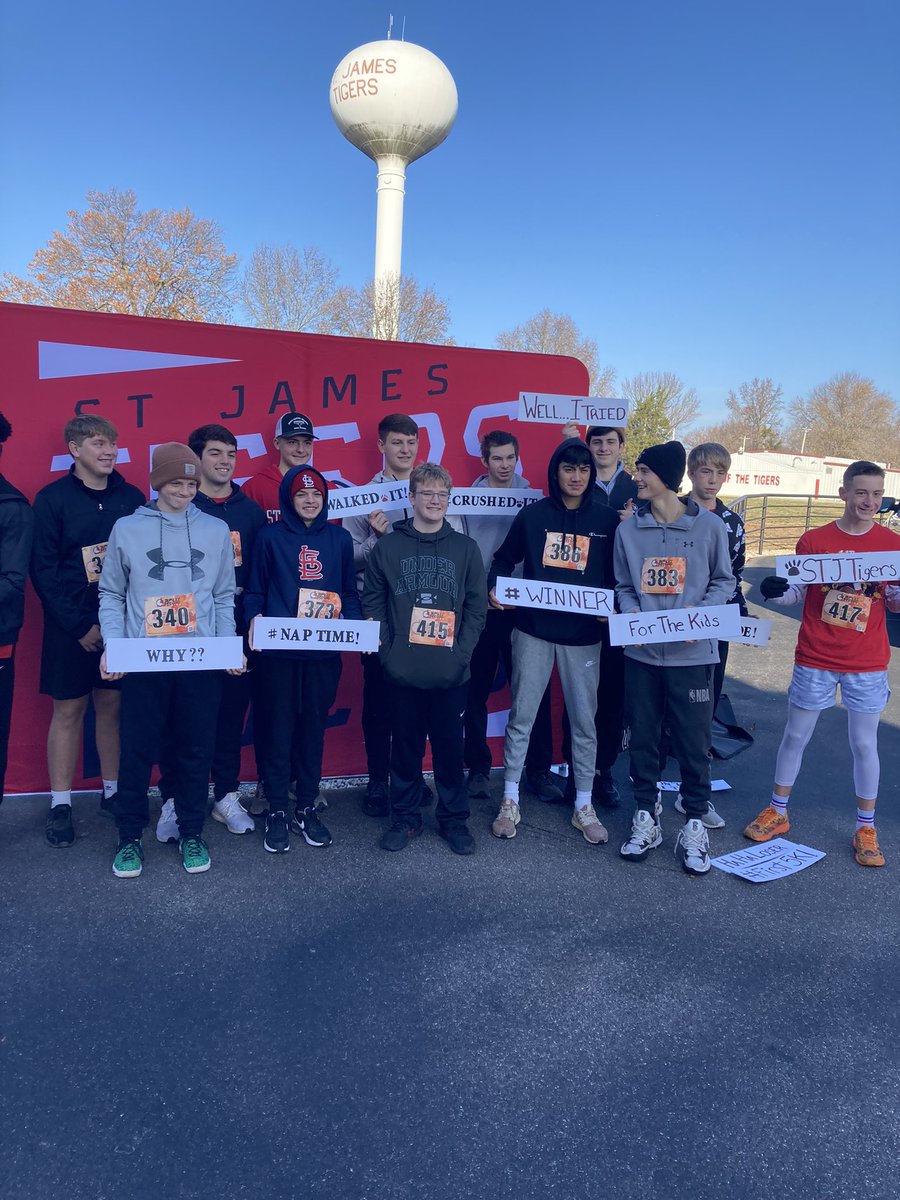 Boys Basketball team running the Tiger Trot