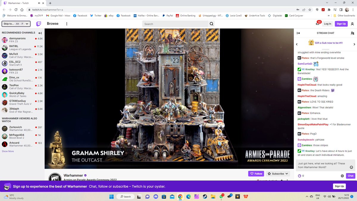 PaintedByG's tweet photo. Holy sump rats! Managed GOLD in Armies on Parade! SQUEEEEE!

So many incredible entries, I can't believe it. Thanks to the Judges and Emma and Louise for a very slick presentation. 🥰🥰

#Armiesonparade2022 #necromunda #WarhammerCommunity https://t.co/E7iVcpatms