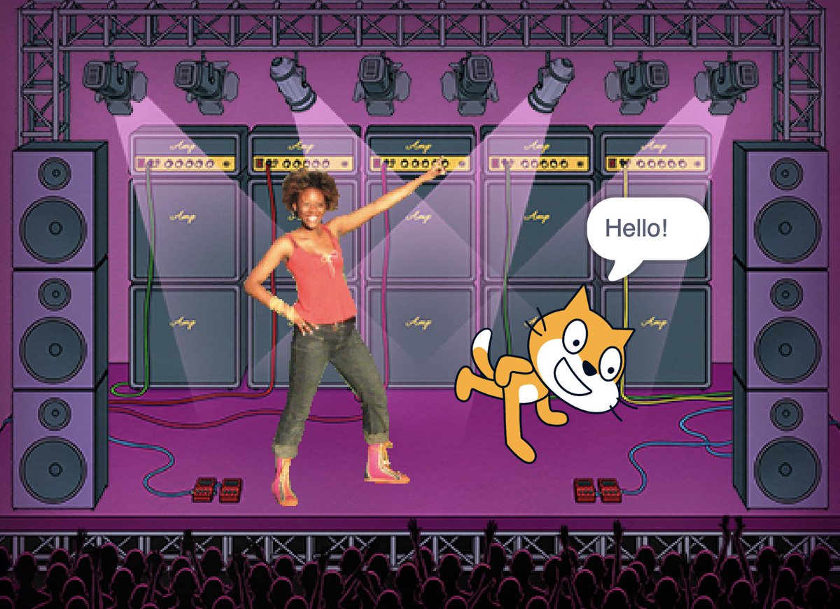 kmroseland's tweet photo. This week in #EDUC387713 I used a fun website called Scratch to learn more about coding. In my project, I had two characters dancing on a stage. I really liked this program and hope to integrate it into my future classroom!!! #scratchedu #everyonecancode https://t.co/CPjTOyDfUb