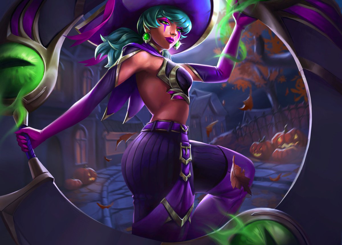 My contribution to the #EnvarContest! I Think of halloween when Autumn comes to mind... Therefore I did a Bewitching skin for my favorite champ in League!