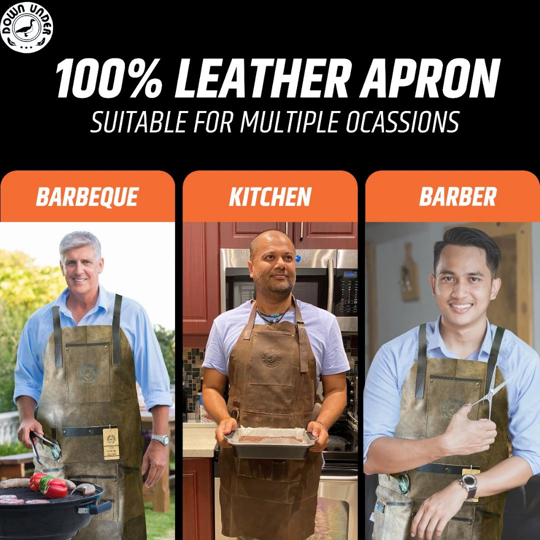 100 % Leather Apron Suitable for Multiple Occasions

#giftsfordad #giftsformen #idealgift  #grillingapron #grillmaster #bbqapron #leatherapron #leatheraprons #barberapron #tattooapron #tattoogear #woodworking