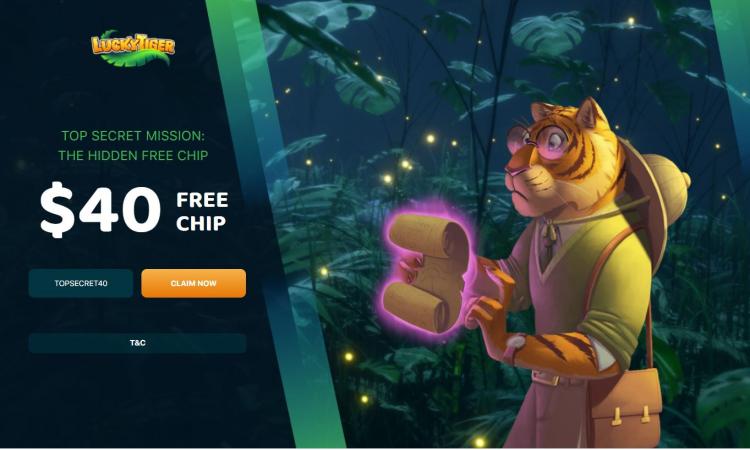 $130 deposit bonus and 30 free spins at Lucky Tiger online casino