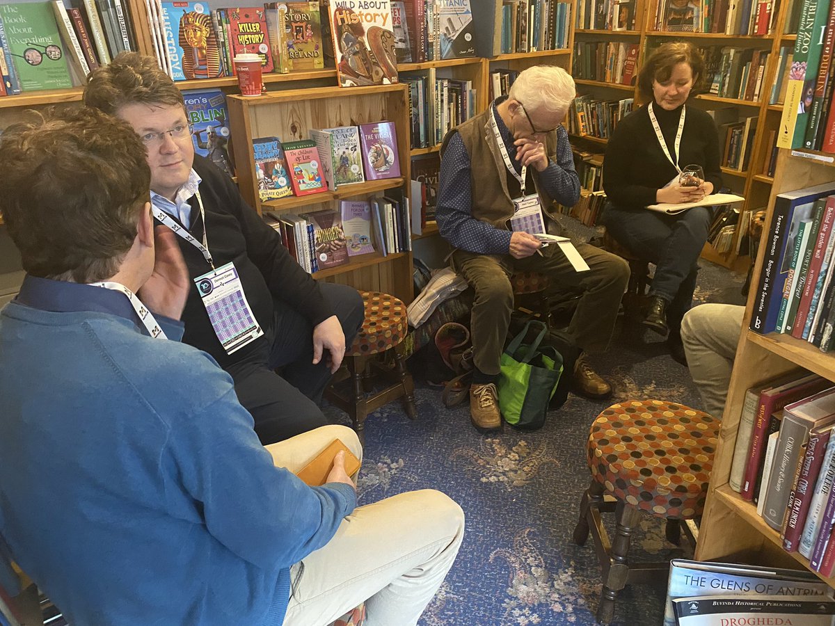 tom_murphy's tweet photo. A #cong22 huddle in the Irish History Bookshop in Cong @eoink https://t.co/n07gdnFrXJ