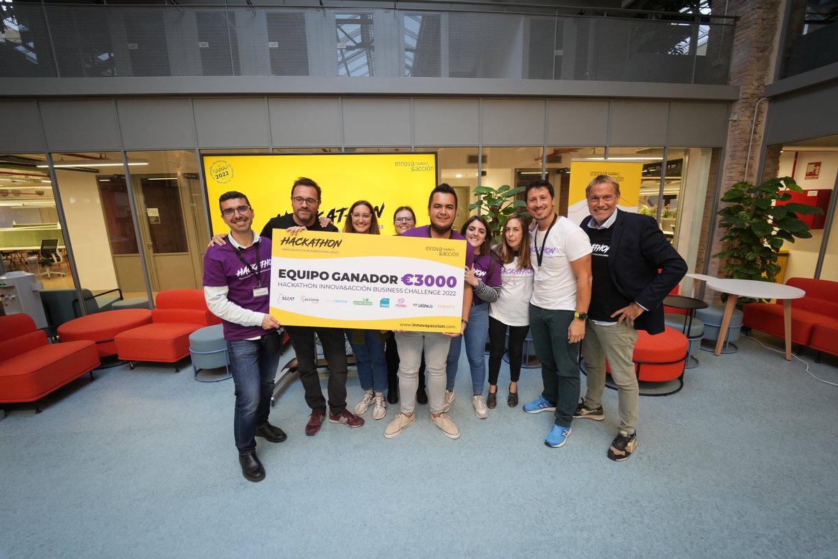 innovayaccion's tweet photo. 🚀 Finalizó la 5ª Edición del #HackathonIA2022

👏 Gracias participantes, mentores, colaboradores y empresas que han hecho esto posible

@5GCat @ACCIONAEnergia  @Aquaservice  @ecoembes @ITENE @ITURRI, @signusecovalor @Telpark_es 

#HacemosLasCosasDeFormaDiferente https://t.co/9wj08Mf0G2