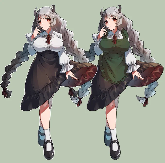 みつきの私服とエプロン立ち絵 