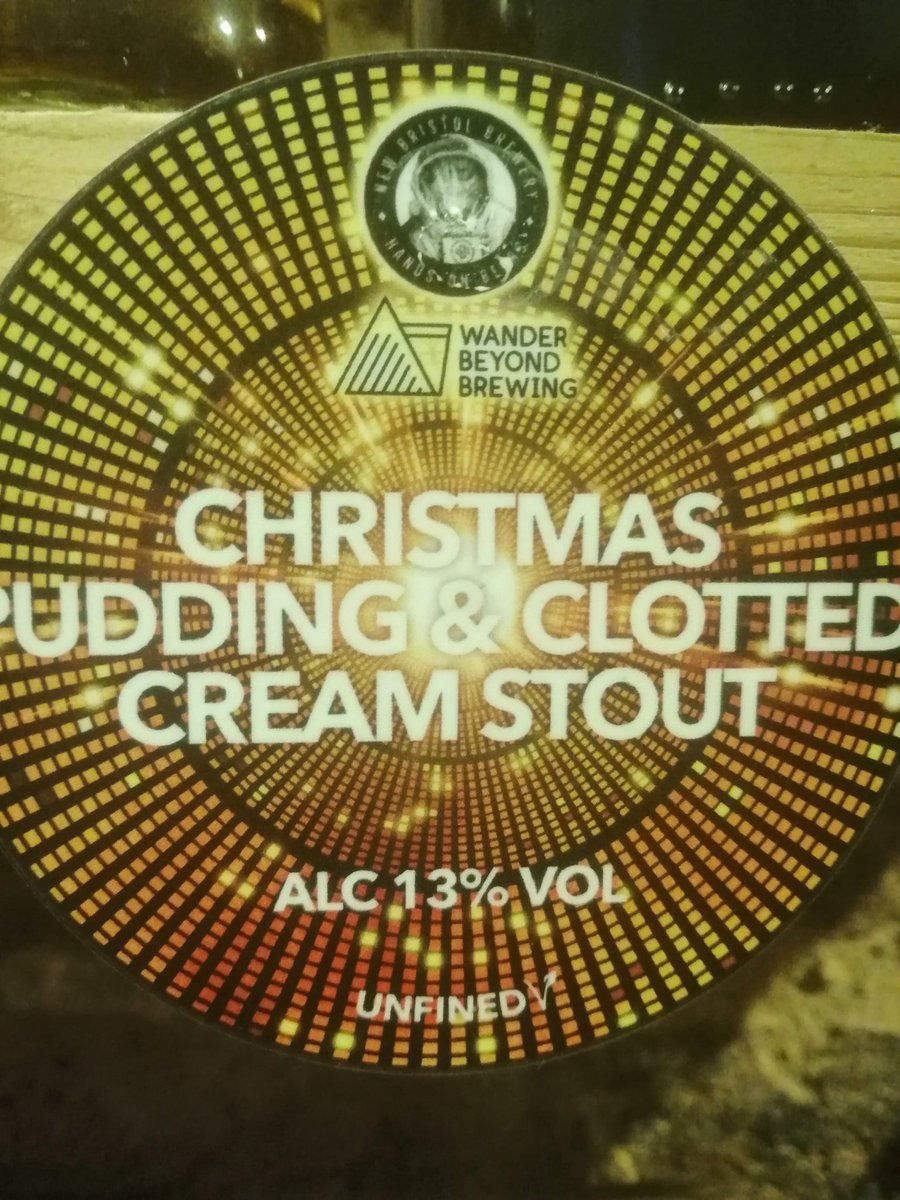 The second Christmas beer on tap <a href="/PantilesTap/">The Pantiles Tap</a> is the 13% <a href="/NewBristol/">New Bristol Brewery</a> and <a href="/wanderbeyond_/">Wander Beyond Brewing</a> collaboration 'Christmas Pudding &amp; Clotted Cream Stout'
Absolutely sublime.