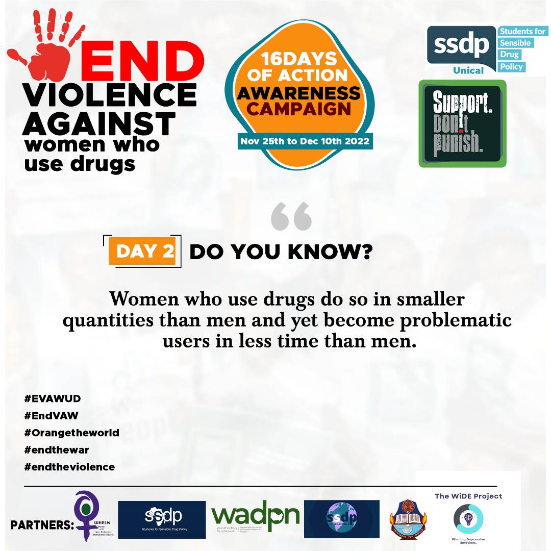 mollyogbodum's tweet photo. It will be more preferable to provide support than violate the rights of women who use drugs.
@SSDPUNICAL1 @KODA_Nigeria @IDPCnet @WHRINetwork @wadpn
#EndVAW
#Evawud
#16daysactivism
#OrangeTheWorld https://t.co/fA8UJ8nVK7