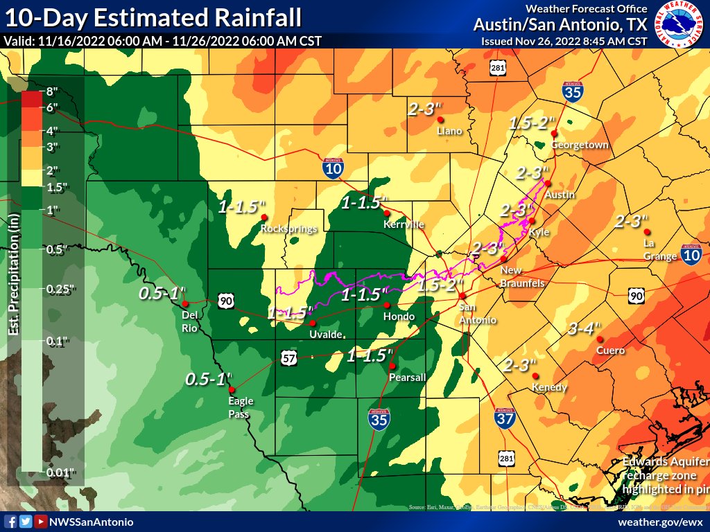 NWS Austin/San Antonio on Twitter "The big winner since Thanksgiving morning is northern Llano
