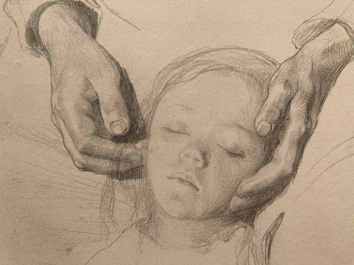 The entire #MakingModernism exh @royalacademy is beautiful - yet, for me, Käthe #Kollwitz's #drawings stole the show. Her etchings are better known, but her use of crayon as well as charcoal + her orientation of the paper's laid lines are technically incredible and visceral!