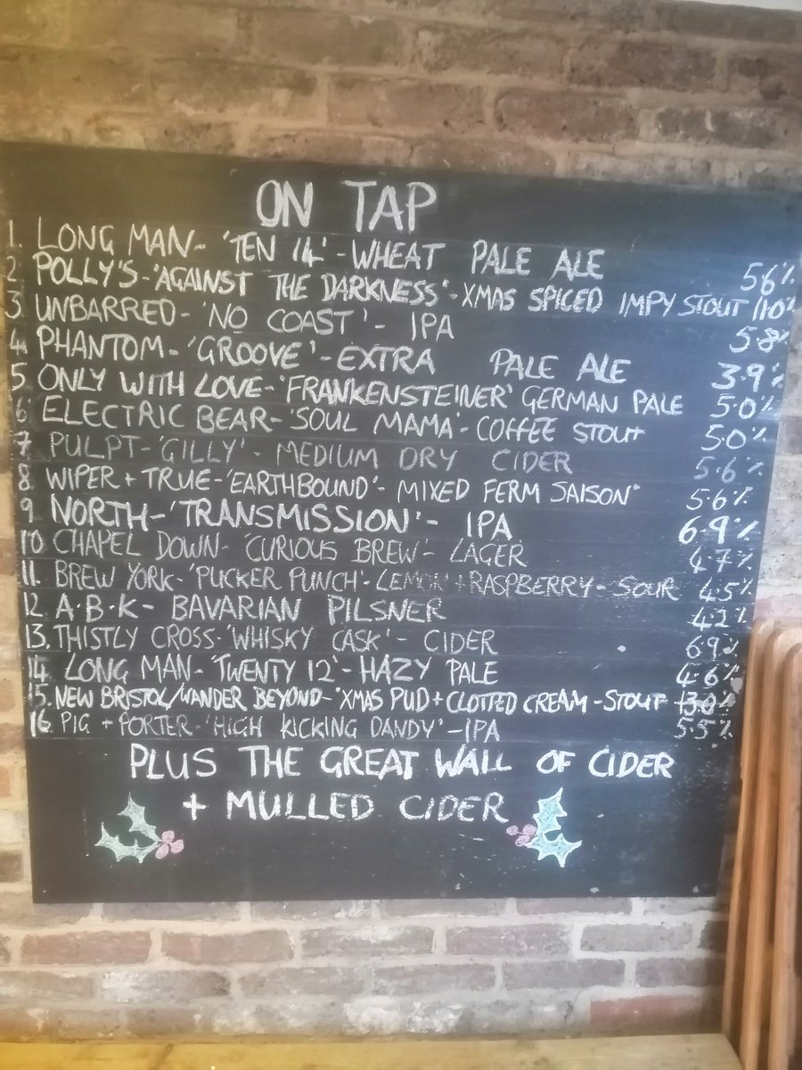 Beers on tap for Saturday evening 26th November <a href="/PantilesTap/">The Pantiles Tap</a>
It's beginning to drink a lot like Christmas. 😁