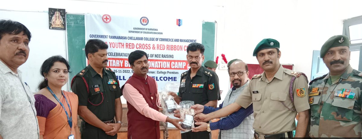 Dte_kargo's tweet photo. #NCC75
To mark 75th Yr of raising of #NCC,3Kar Bn/Bangalore A Gp of Kar&Goa Dte organised a blood donation camp at Govt RC College Bengaluru on 26Nov. 250 Cdts voluntarily donated the precious vital fluid. Donors were given light refreshment and a memento
@HQ_DG_NCC
@pro_defblr https://t.co/gtX5unK0Ol