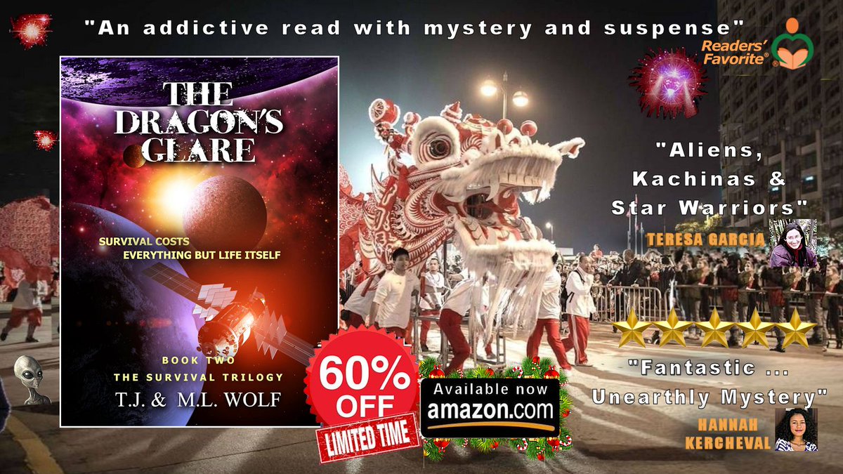 TJWolfAuthor's tweet photo. Explore THE DRAGON'S GLARE--60% Off (Limited Time) Holiday Sale--Available now https://t.co/TM6BdVsboN! Award-winning YA SCI-FI. Native Mythology intersects with UFOlogy. Inspired by Real Events. READ OUR BLOG @ https://t.co/zKVSANXW40! #scifibooks #AmazonDeals #booksale #holiday https://t.co/2ns9kMxtBh