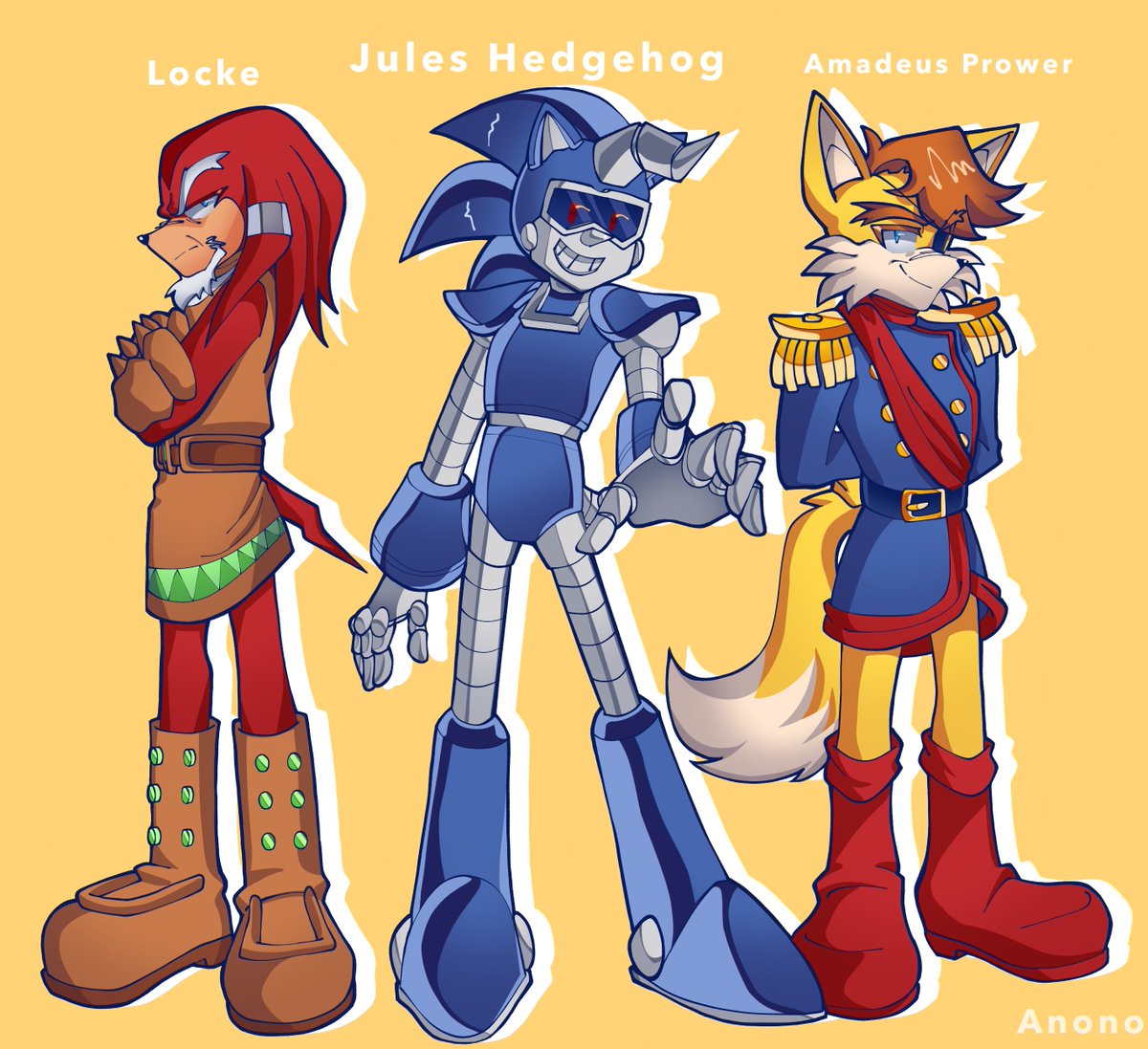 anonoarts's tweet photo. [archie sonic] team heroes’s dads art https://t.co/2u6fr8rEPR