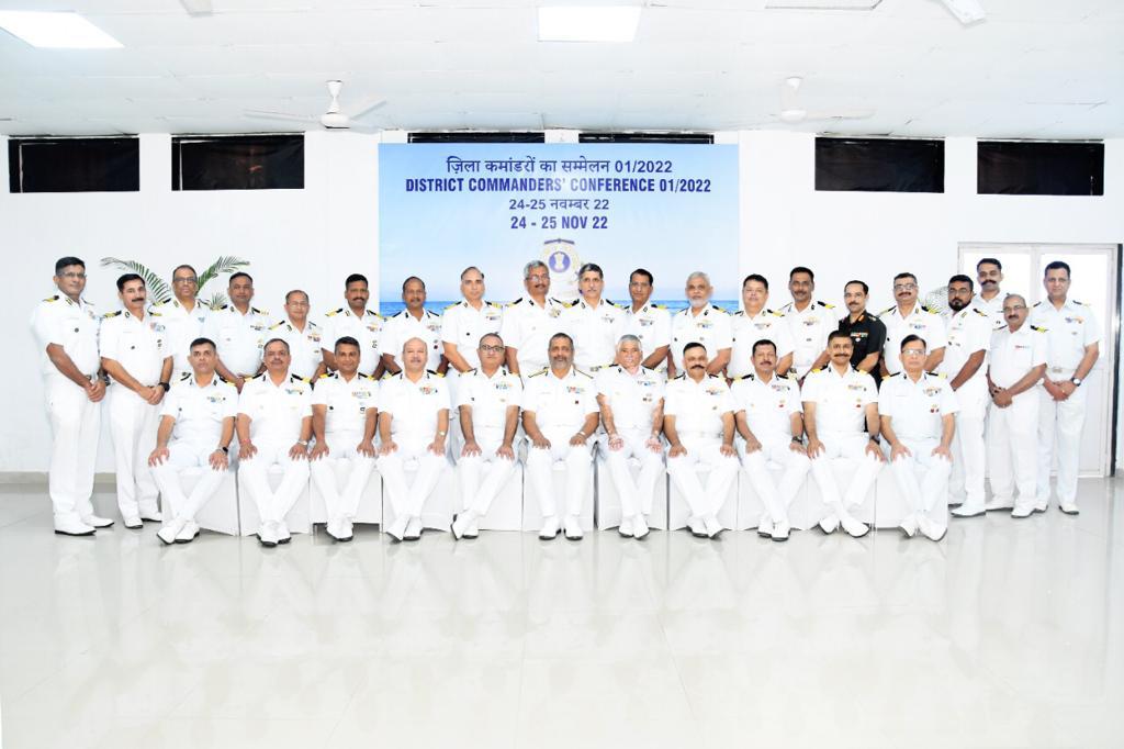 IndiaCoastGuard's tweet photo. District Commanders' conference for the western region was organised at #Mumbai. During his inaugural address, the Commander @IndiaCoastGuard Region (West) IG MV Baadkar stressed excellence through perseverance. Various strategic operational issues were discussed. https://t.co/MU1WB86XQX