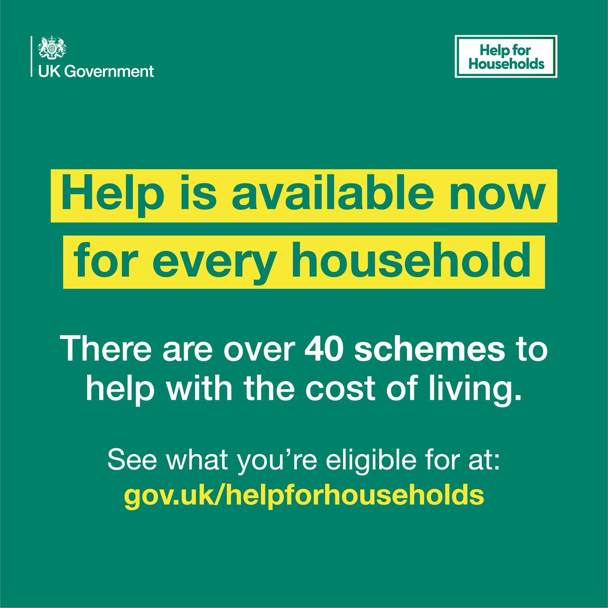 We know that times are tough right now. Help is available for every household from the Government; make sure you claim what you are entitled to.

Find out more: gov.uk/helpforhouseho…