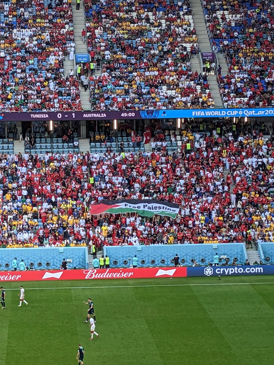 Tunisia fans have unfurled a massive 