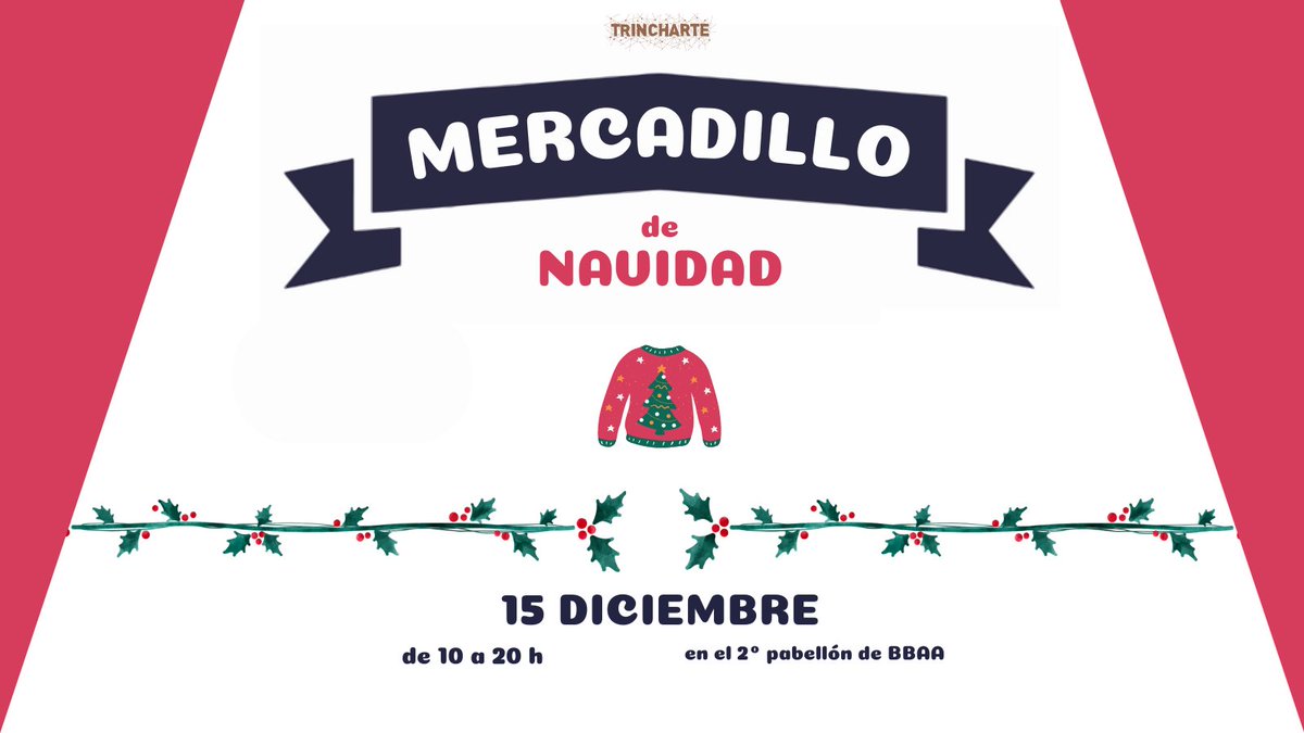 🎄El próximo día jueves 15 de celebraremos nuestra segunda edición del Mercadillo de Navidad en la Facultad de Bellas Artes! 🎄

Se venderán productos hechos a mano por los miembros de Trincharte. Si buscas regalos personalizados y llenos de cariño, los tenemos nosotros! 🫂