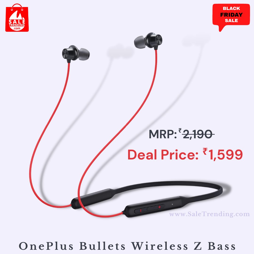 SaleTrending's tweet photo. Grab Black Friday Sale on "OnePlus Bullets Wireless Z Bass Neckband"
.
Click the link below 👇 to buy
.
https://t.co/ergaB3a8NB
.
#blackfridaysale #blackfridaysales #oneplusneckband #neckband #neckbands #oneplusbulletswireless #oneplusbulletswirelessz #oneplusbulletswireless2 https://t.co/ZHZ8FGvdlF