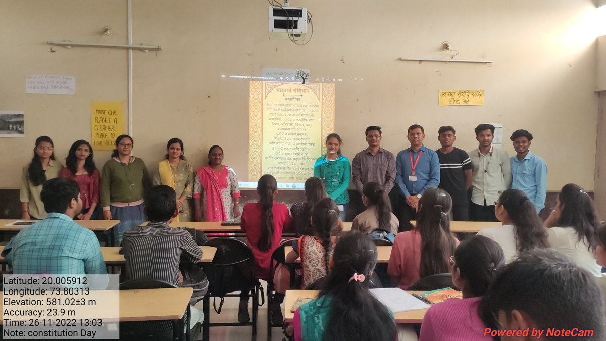 NSS_PCMCS's tweet image. Mahatma Gandhi Vidyamandir's
Panchavati College of Management and Computer Science, Nashik
Celebrated Constitution Day as per the given guidelines, where in Poster Making and Slogan Making competitions were taken.
Reading of Preamble of Constitution was also taken.