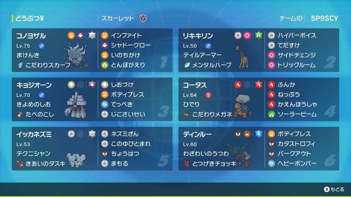 リバティノート 本日開催されたダブルバトルのオフ会 Dexオフ で 運営のみんてぃあ Mintia0810 が予選抜けしたレンタルチームを公開しました 特性テイルアーマーで先制技を無効化できるリキキリンでトリックルームをする リバティ動物園 パーティ リバティノート 本日開催されたダブルバトルのオフ会 Dexオフ で 運営のみんてぃあ Mintia0810 が予選抜けしたレンタルチームを公開しました 特性テイルアーマーで先制技を無効化できるリキキリンでトリックルームをする リバティ動物園 パーティ