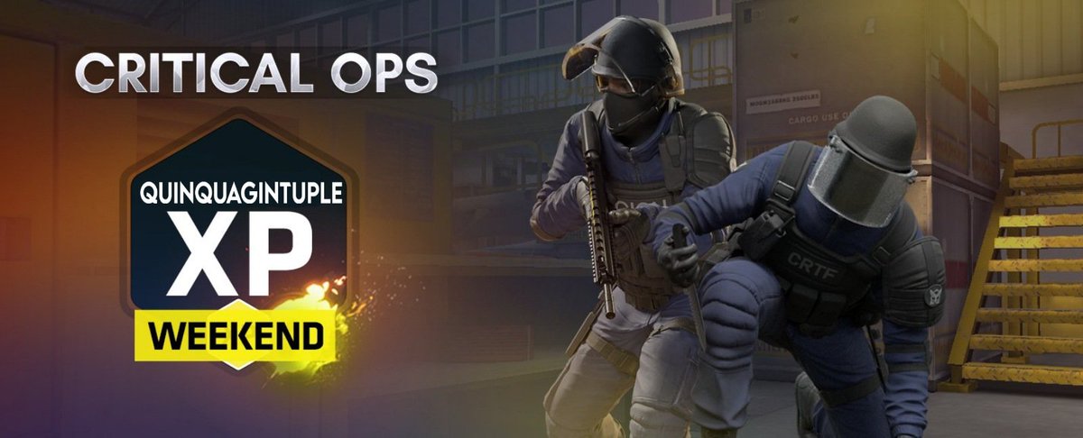 CiticalOpsGame's tweet photo. Ready for ⭐️QUINQUAGINTUPLE XP⭐️ weekend?

Take advantage of the Quinquagintuple XP weekend and grind those levels for the new OPERATION FRONTIER! Quinquagintuple XP is gained from all game modes and will last from 26th til 28th of November!

Happy grinding! https://t.co/QvKNUsYn8m
