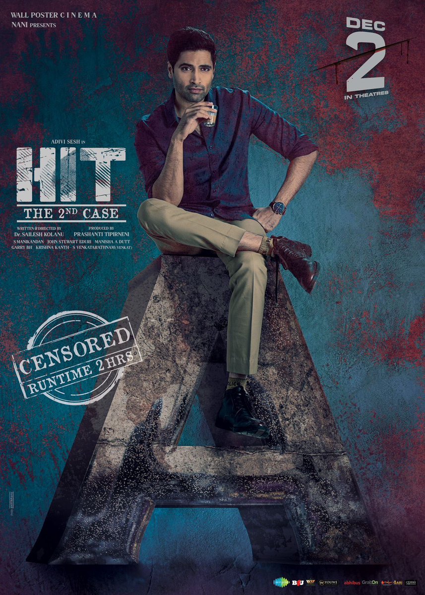 ott_release's tweet photo. #HIT2 certified ‘A’ with 2 hours runtime.

PreRelease event of #HIT2PreRelease on 28th Nov at JRC Convention 💥

For Free Passes 🎫
Dial - 9154972269📞
Event by @MediaYouwe 📢

#HIT2onDec2 🎟️
@AdiviSesh @NameisNani @KolanuSailesh @tprashantii @Meenakshiioffl #MeenakshiChaudhary https://t.co/dxNRQjZXEp