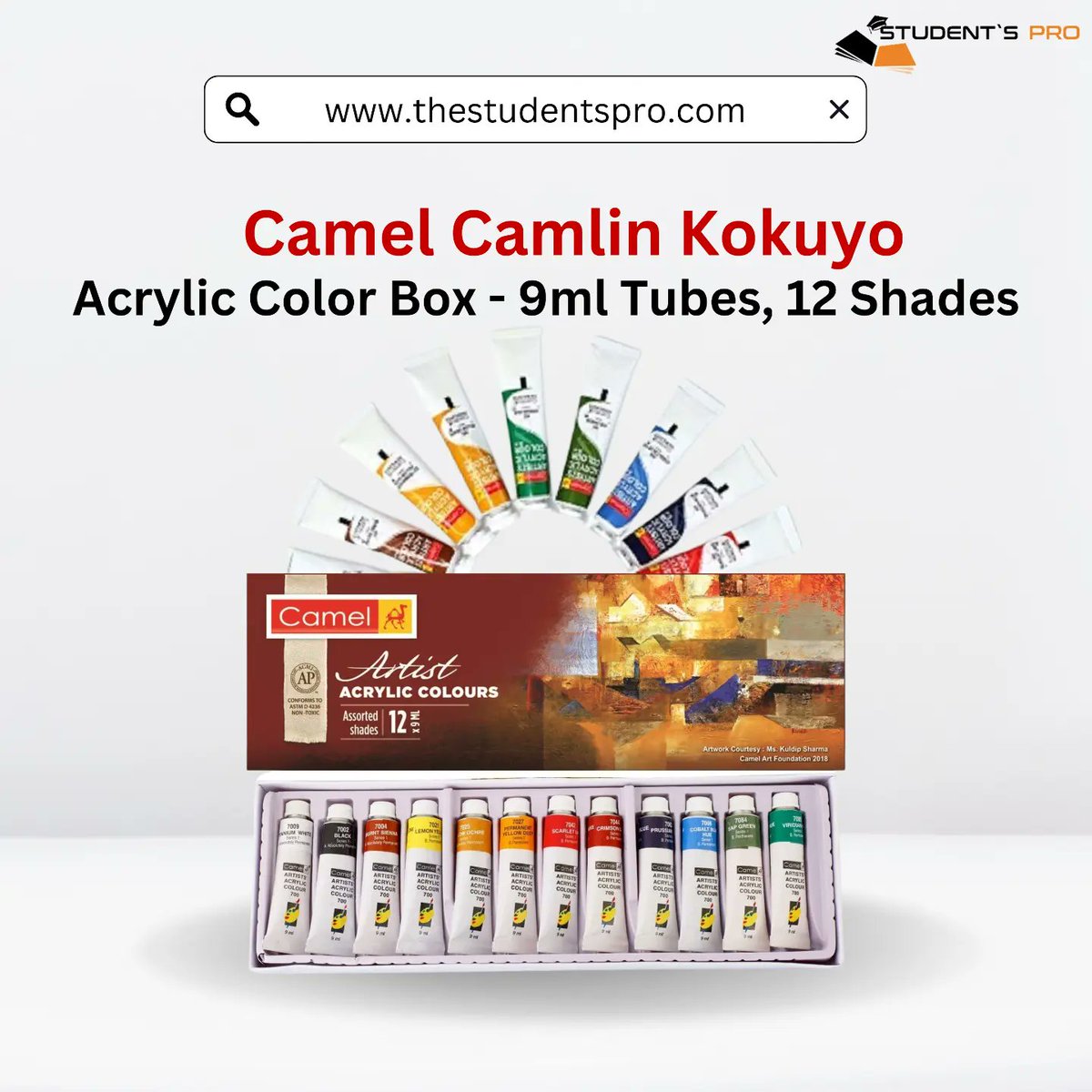 Studentspro_OFF's tweet photo. Channelise your inner Artist .

1.Camlin Artist Brush Pen Set - Pack of 12 (White)

2.Camel Camlin Kokuyo Acrylic Color Box - 9ml Tubes, 12 Shades

2.Camel Camlin Kokuyo Student Poster Color - 10ml Each, 14 Shades

LINK :-
https://t.co/7HDVTQOK85

#camel #artist #students https://t.co/sUl92nf9Pb
